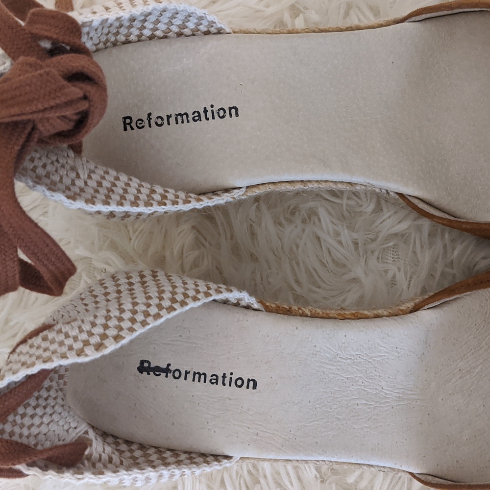 REFORMATION Suede Lace Up Espadrilles Sz 9.5 - Picture 7 of 9